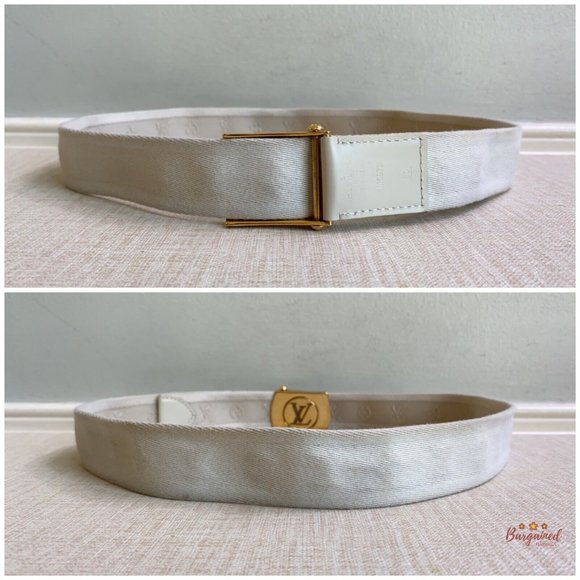 Authentic Louis Vuitton Off White Monogram Canvas Ceinture Fortune Belt 80/32 - Picture 6 of 12